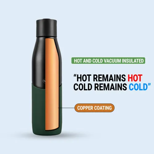 Image of Pigeon 16253 500 ml Flask ;(Pack of 1, Black, Green, Steel)