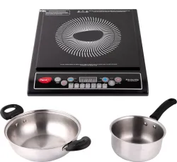 Pigeon 1800W Induction Cooktop with Kadai & Pan Set
