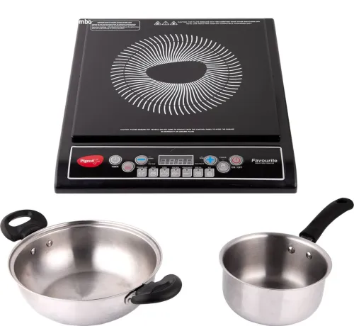 Image of Pigeon 1800W Induction Cooktop with 24cm Kadai & 16cm Pan Combo