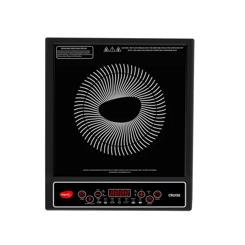 Image of Pigeon 1800W Induction Cooktop with Crystal Glass, 7-Segment LED Display, Auto Switch Off
