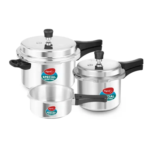 Image of Pigeon Aluminium Pressure Cooker Combo (2L, 3L, 5L)