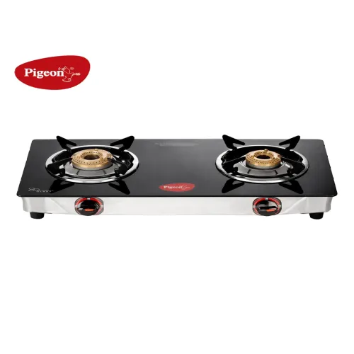 Image of Pigeon Black Glasstop 2 Burner Manual Gas Stove
