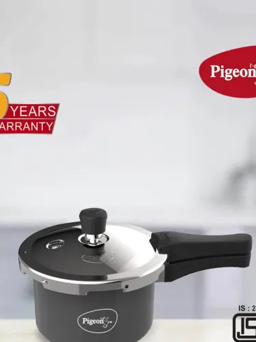 Image of Pigeon Black Hard Anodised Outer Lid Pressure Cooker with Induction Base - 2.5 L