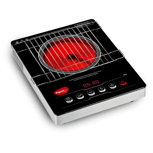 Image of Pigeon by Stovekraft Infrared Cook & Grill 2000 Watts Induction Stove, Black