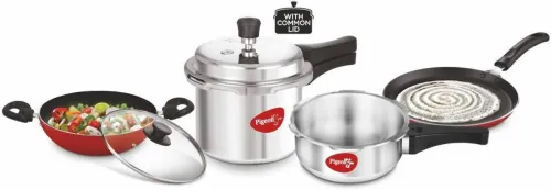 Image of Pigeon by StoveKraft Limited 2 and 3 litre Pressure Cooker , 1 Flat Tawa + Kadai 240mm 