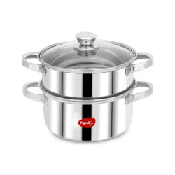 Pigeon By Stovekraft Steel X Steamer Stainless Steel Induction Base, Modak Maker/Momo Maker