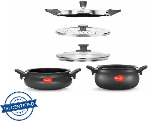 Image of Pigeon by Stovekraft Super Combo and 3 L, 5 L Outer Lid Induction Bottom Pressure Cooker
