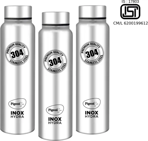 Image of Pigeon Hydra Plus 900 ml Bottle (Pack of 3, Silver, Steel)