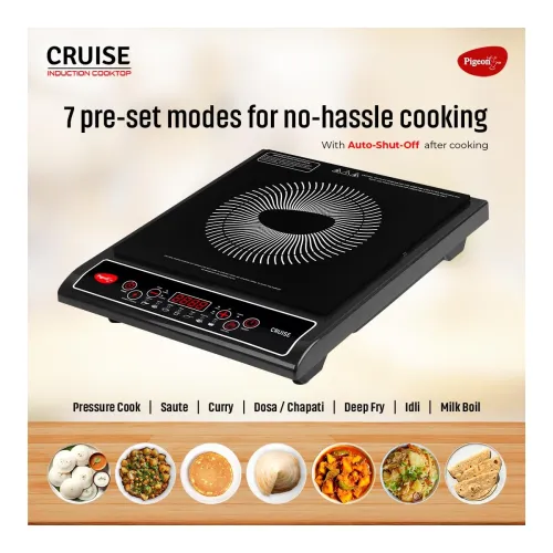 Image of Pigeon Induction Cooktop 1800W Crystal Glass 7-Segment LED