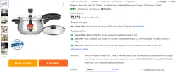 Pigeon Inox Pro and 5 L Outer Lid Induction Bottom Pressure Cooker (Stainless Steel)