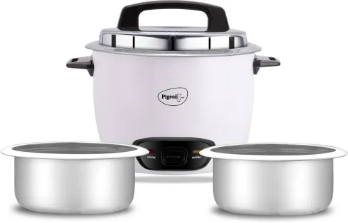 Image of Pigeon Joy 2 Pot Electric Rice Cooker (1 L, White)