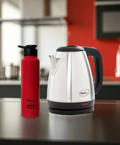 Image of Pigeon Kettle+Water Bottle Electric Kettle with Bottle (1.5 L, Silver)
