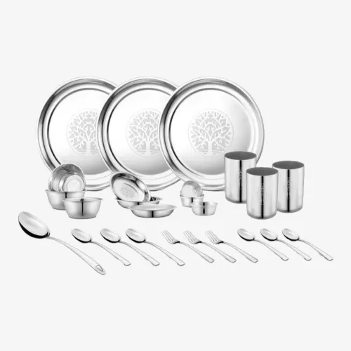 Image of Pigeon Pack of 25 Stainless Steel Dinner Set (Silver)