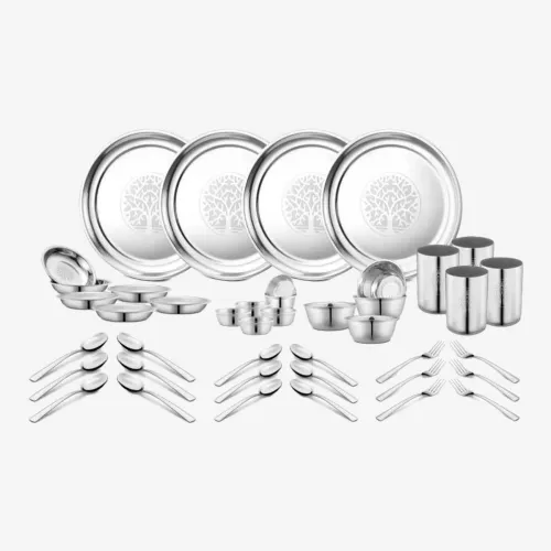 Image of Pigeon Pack of 42 Stainless Steel Dinner Set (Steel).