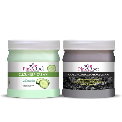 Image of Pink Root Cucumber Cream 500gm with Charcoal Cream 500gm