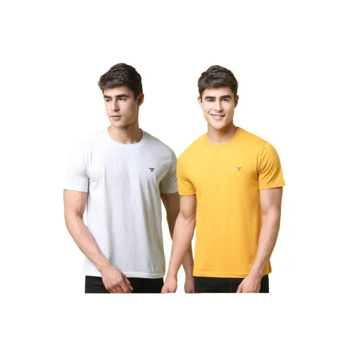 Image of Pinkmint Combo T-Shirt for Men Cotton Blend Casual Half Sleeve T-Shirt l Active wear l Regular Home T-Shirt (Pack of 2)
