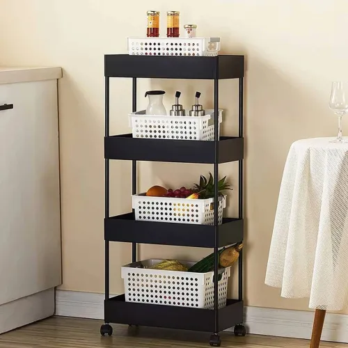 Image of Pinkwhale 4 Compartments Plastic Storage Trolly