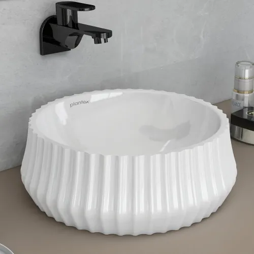 Image of Plantex Ceramic Wash Basin White glossy