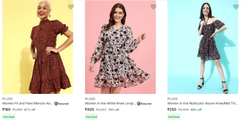Image of PLUSS Women Fashion Grown & Dress Starting @ ₹180