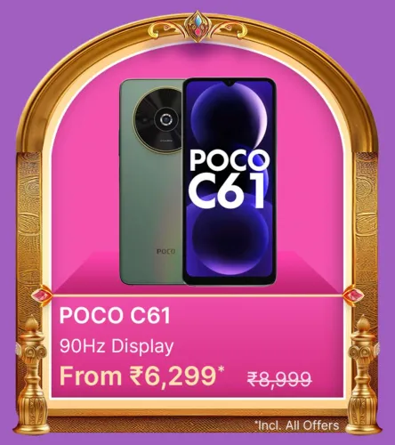 Image of POCO C61 on Flipkart Big Billion Days Sale