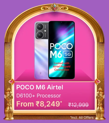 Image of POCO M6 5G Airtel With Lock on Flipkart Big Billion Days Sale