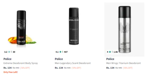Image of Police Brand Men's Deodorant Spray @ Flat 70% Discount
