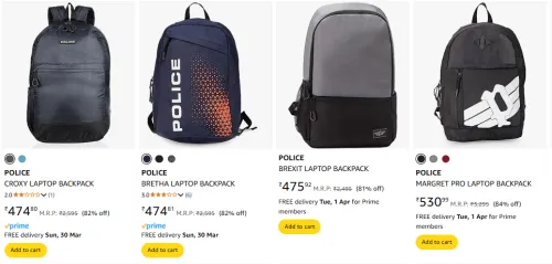 Image of POLICE CROXY LAPTOP BACKPACK Starting Price @ ₹485