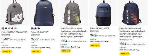 Image of Police MARGRET PRO LAPTOP BACKPACK Starting At @₹549