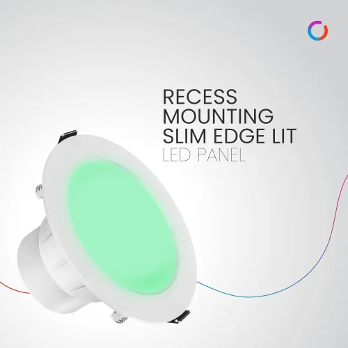 Image of Polycab 5 Watt LED Down Blue Light Scintillate Integral Slim Round Smart Panel