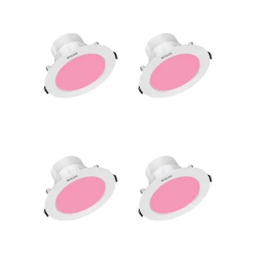 Image of Polycab 5W LED Slim Panel Light (Pink, Pack of 4)