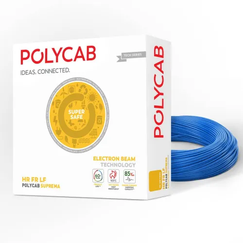 Image of Polycab Suprema 1 mm Blue 90 m Wire (Blue)