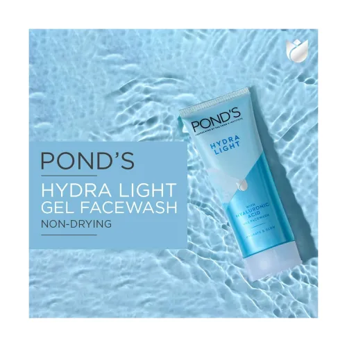 Image of POND'S Hydra Light hyaluronic acid hydrating gel facewash hydrate and glow 100g.