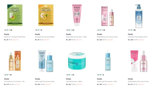 Image of Ponds Beauty products Minimum 60% Discount