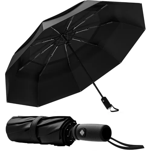 Image of Portable Auto Travel Umbrella - Windproof for Rain