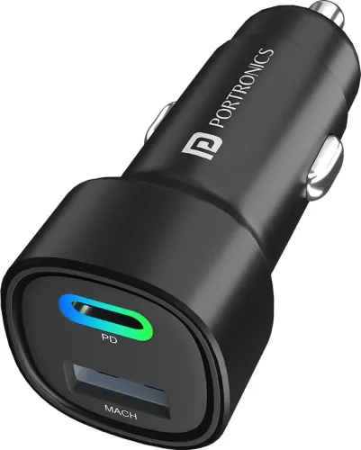 Image of Portronics 3 Amp Turbo Car Charger (Black)