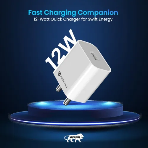 Image of Portronics Adapto 12 2.4A 12W Fast Wall Charger for iPhone .