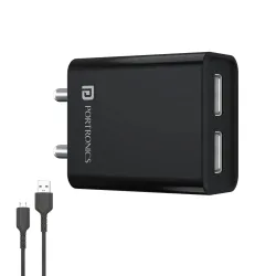 Portronics Adapto 66 2.4A 12w Dual USB Port