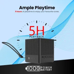Portronics Bounce 2 5W Portable Bluetooth Speaker with in-Built FM Radio, Type C Charging Port with 5 Hrs Playback(Black