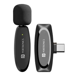 Portronics Dash 7 Omnidirectional Type C Wireless Microphone, Noise Cancellation