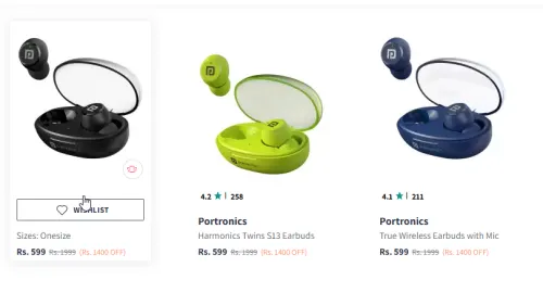 Image of Portronics Harmonics Twins In Ear True Earbuds Minimum 70% Discount