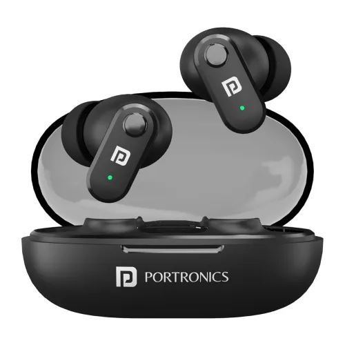 Image of Portronics Harmonics Twins S16 in Ear Wireless TWS Earbuds with 24 Hrs Playtime Type C Fast Charging
