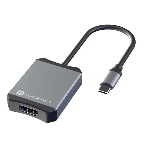 Image of Portronics Mport X Type-C to HDMI Adapter (4K @ 60Hz, Grey)