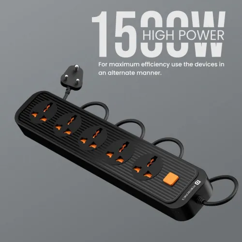Image of Portronics Power Plate 13 Multiplug Extension Board with 5 Power Sockets