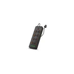 Portronics Power Plate 7 Extension Board, 6 USB + 8 Sockets, 3Mtr Cord