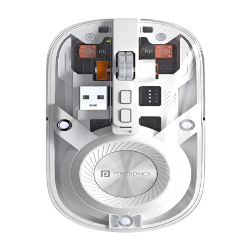 Image of Portronics Toad 8 Transparent Wireless Bluetooth Mouse With Dual Wireless