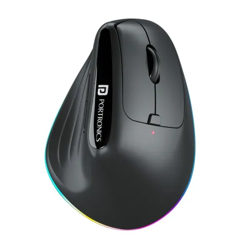 Image of Portronics Toad Ergo 3 Ergonomic Wireless Mouse with RGB, 2400 DPI