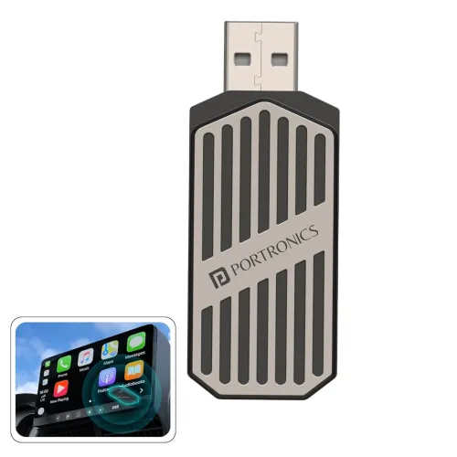 Image of Portronics Tune, 2-in-1 Wireless Car Receiver, Converts Wired Auto Android 