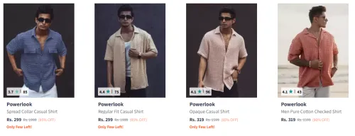 Image of Powerlook Men's Shirts at minimum 80% Discount