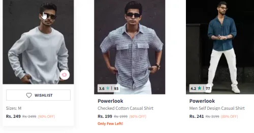 Image of Powerlook Self Striped Sweatshirt at Minimum 90% Discount