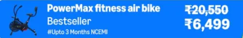 Image of PowerMax Fitness BU-201 Dual Action Air Bike @ ₹6499 on Amazon Prime Day Sale